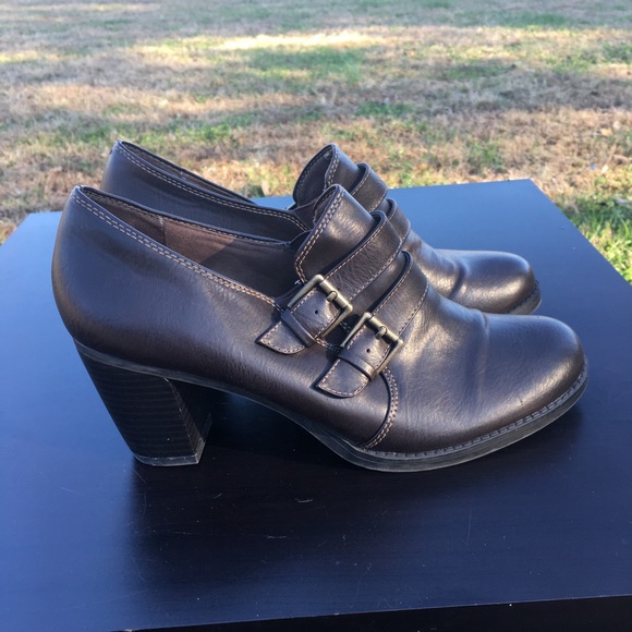 Naturalizer Buckle Leather Heel Loafer Sz 11 - Picture 2 of 6